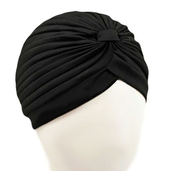 🌟💞 HOST PICK 💞 🌟 Large Black Ribbed Turban - Picture 5 of 6